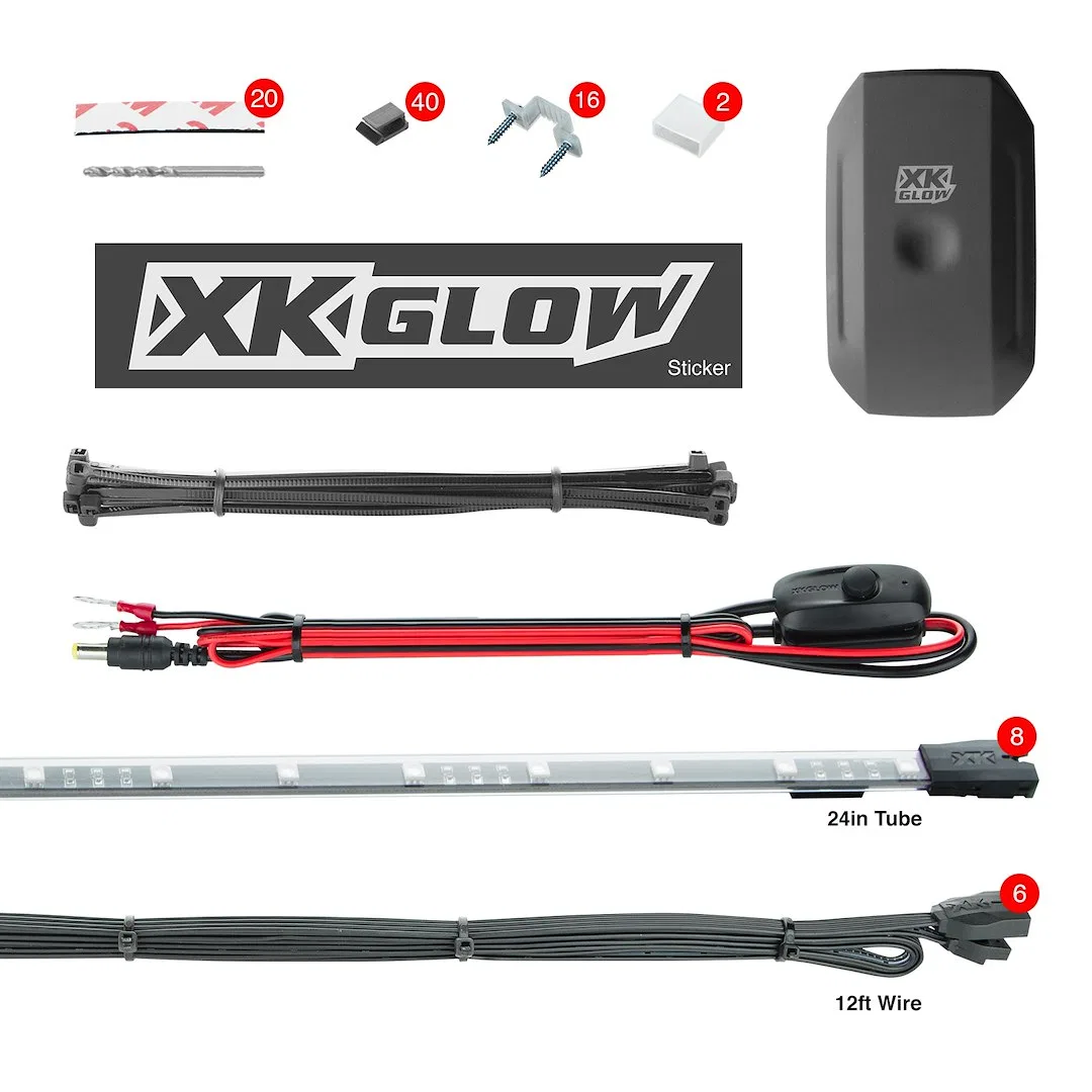 KS-CAR-STANDARD – XK GLOW Underbody Light Kit, LED With Solid/ Strobe/ Flash Patterns Over 16 Million Colors With Eig...